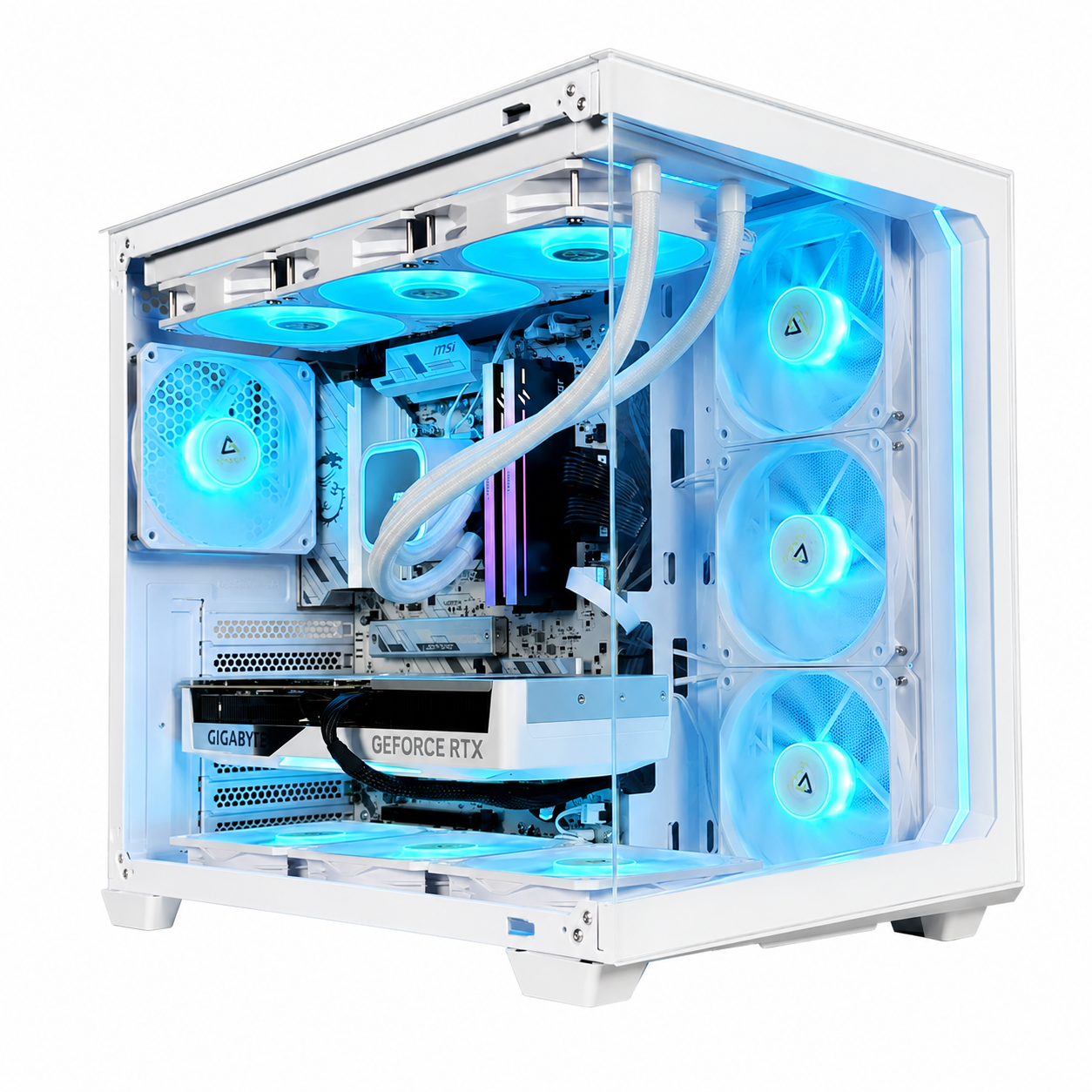 PC Gaming Ryzen 7 7800X3D, RTX 5070 12GB White, RAM 32GB DDR5 6000MHz, SSD NVMe 1TB