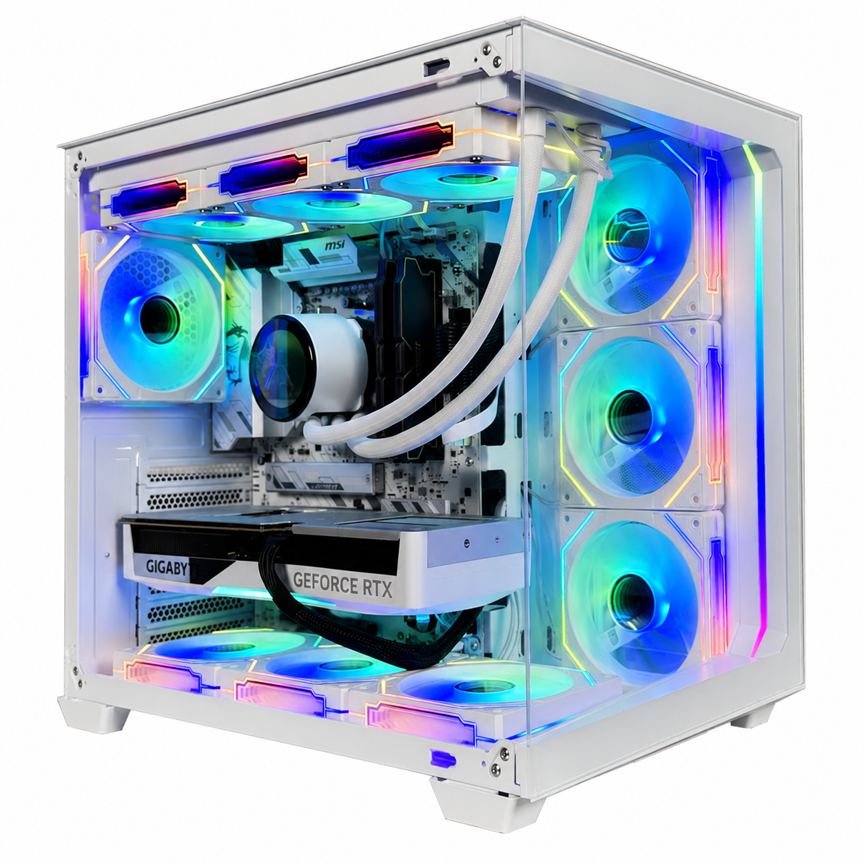 PC Gaming Ryzen 5 9600X, RTX 5070 Ti 16GB White, RAM 32GB DDR5 6000MHz, SSD NVMe 1TB
