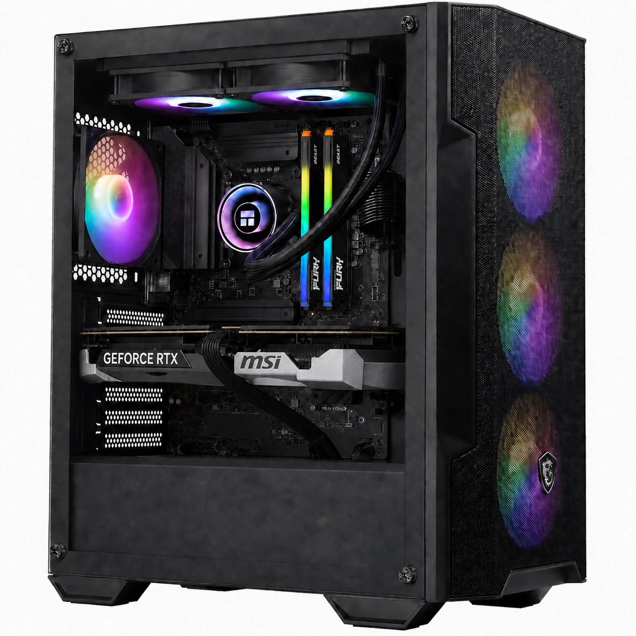 PC Gaming Ryzen 5 9600X, RTX 5060 Ti 8GB, RAM 16GB DDR5 RGB, SSD NVMe 1TB