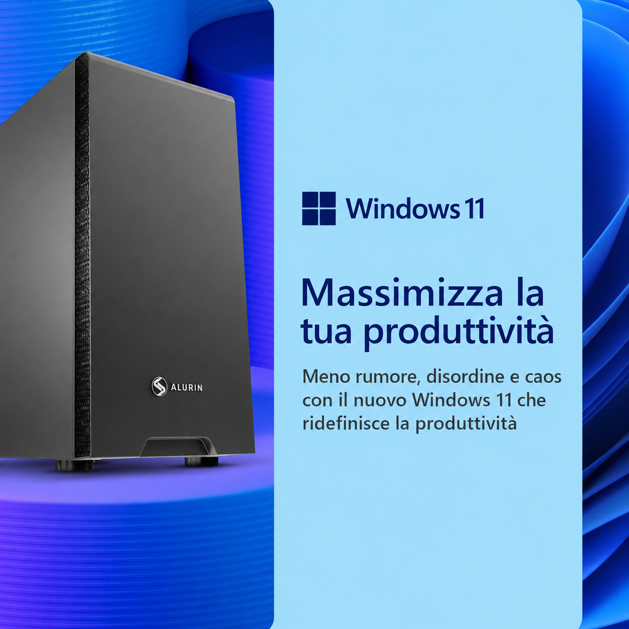 PC Fisso Intel Core i5-12400, UHD Graphics 730, RAM 16GB DDR4, SSD NVMe 1TB